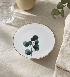 Spal Leaf Gold-rim Dessert Plate, Leaf-round, 21-cm, Model View