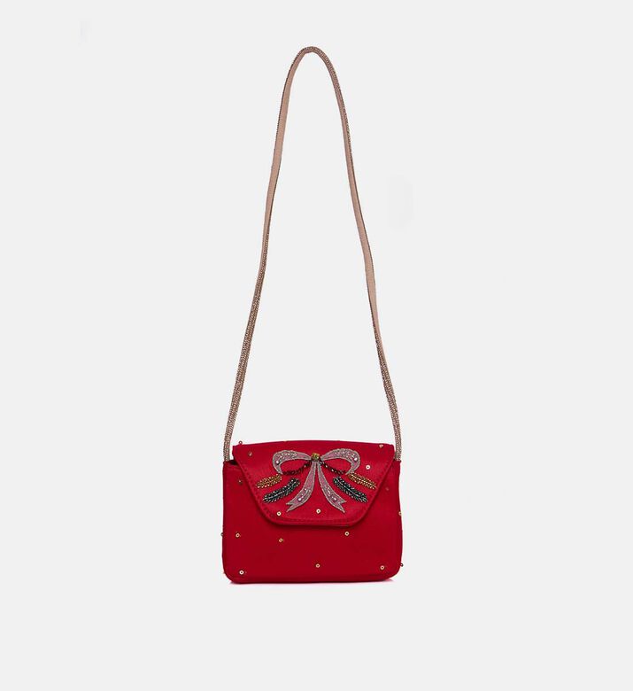 Tulle Hand-embroidered Crystal Handle Bag