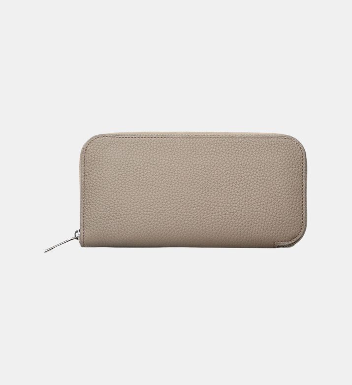 Camille Fournet Taurillon Grained Leather Wallet, Grey, Packshot View