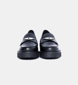 Wings Plaque Leather Loafers