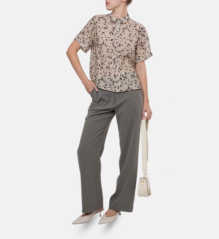 Samsoe All-over Print Button Closure Shirt, Model View Samsoe All-over Print Button Closure Shirt, Model View