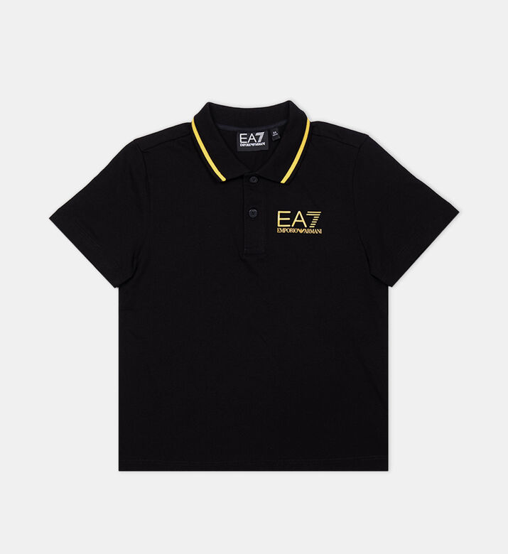 Ea7 Logo Print Cotton Polo Shirt