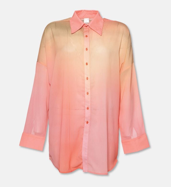 Baobab Oversized Button-up Gradient Shirt, Coral, L, Packshot View