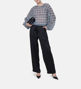 Saagneta Mid-waist Satin Pants
