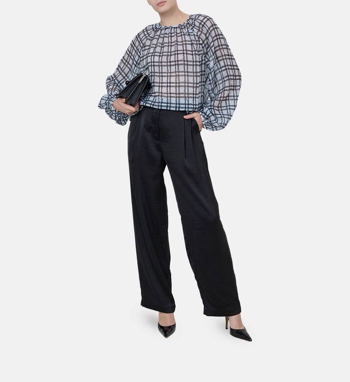 Saagneta Mid-waist Satin Pants