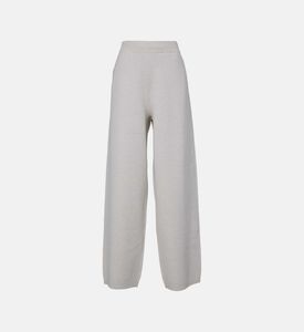 Wide-leg Knit Track Trousers