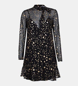 Star Motif Semi Sheer Dress Star Motif Semi Sheer Dress