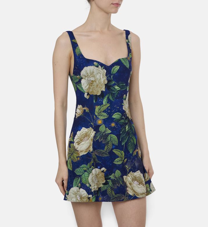 Alice and Olivia Floral-print Sweetheart Neck Dress, Model View