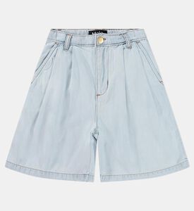 شورت ألبرت بتصميم انسيابي دنيم مبيض