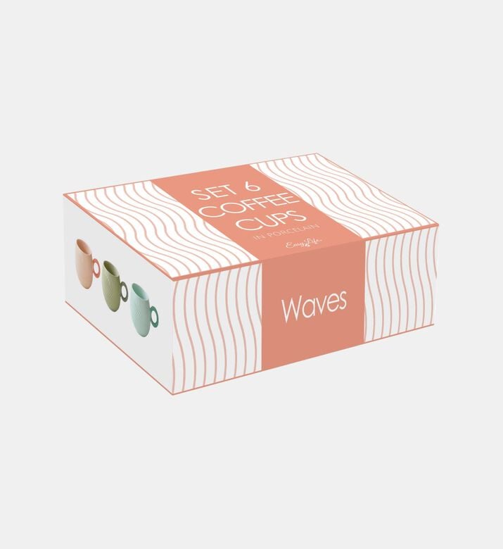 Porcelain Wave Pattern Espresso Cup Set Porcelain Wave Pattern Espresso Cup Set