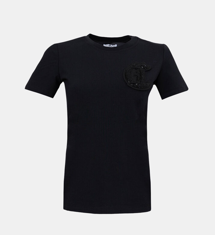 Cotton Sequined Logo T-shirt