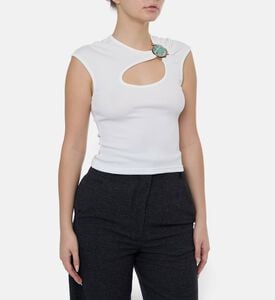 Christopher Esber Ribbed Cut-out Tank Top, Model View