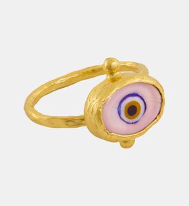 Ottoman Hands Evil Eye Design Ring, Pink, S, Packshot View