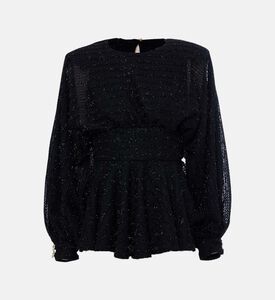 Textured Puffy Sleeves Blouse