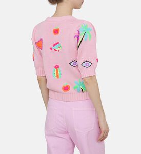 كنزة قصيرة مطرزة