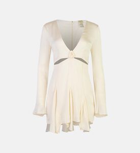 Deep-v Long-sleeve Mini Dress