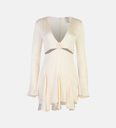 Deep-v Long-sleeve Mini Dress