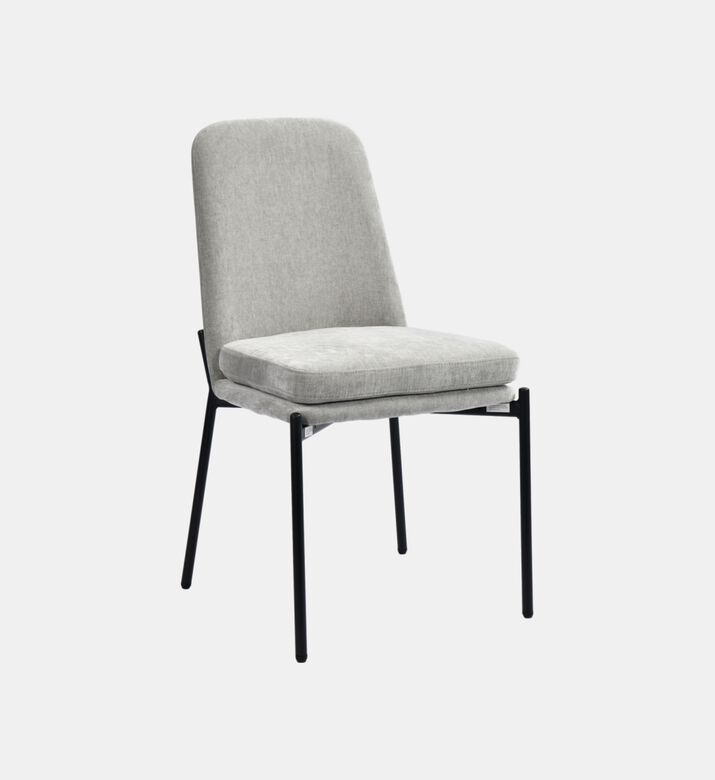 Home Deco and More Sky Plywood Steel Dining Chair, Grey, Packshot View