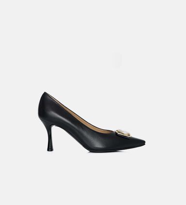 Leather Pointed-toe Kitten Heel Pumps