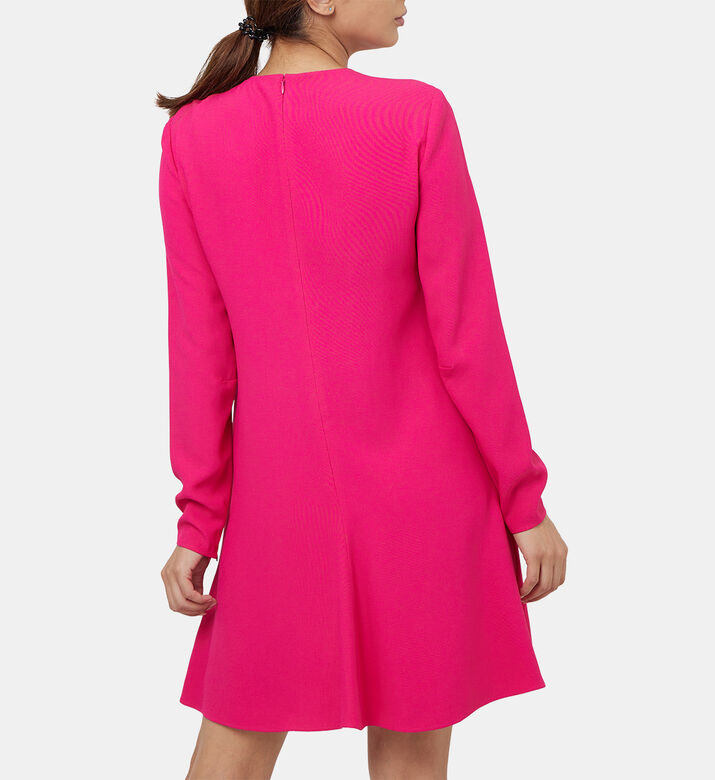 Satin Crepe Long Sleeves Mini Dress
