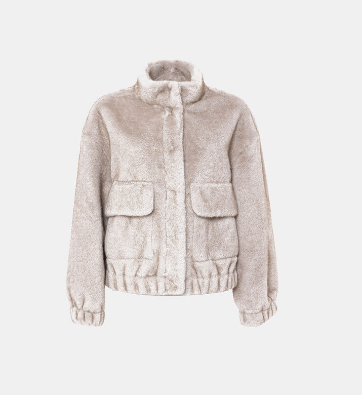 جاكيت قصير فرو صناعي