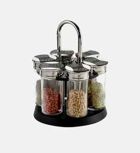 Glass Chrome Lid Spice Jars 6-piece Set Glass Chrome Lid Spice Jars 6-piece Set
