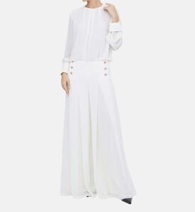 قميص منسوج بأكمام شفافة