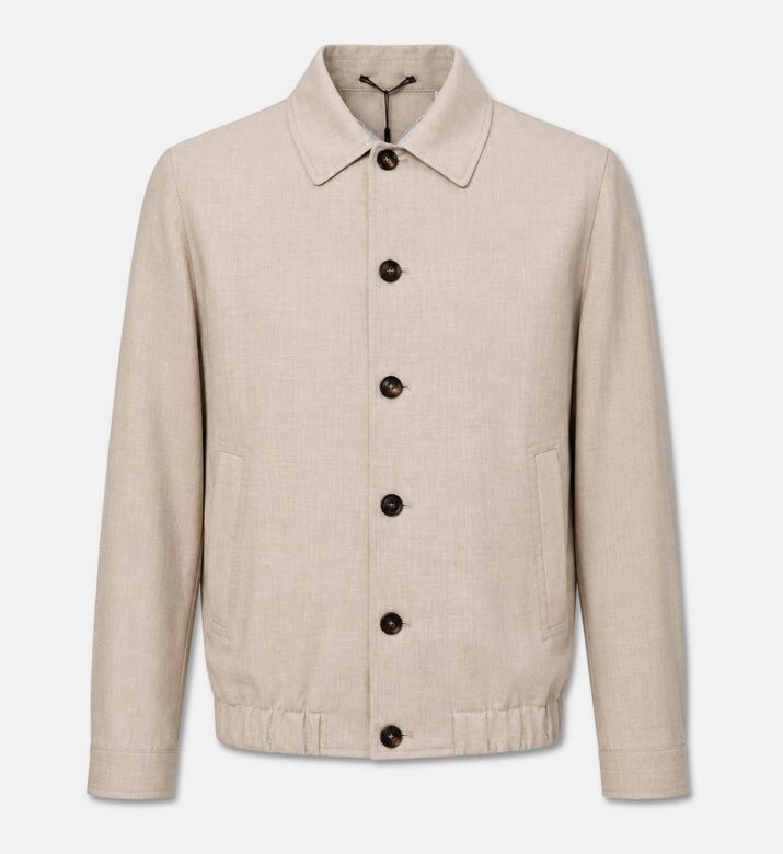 Slowear Wool Silk Button-front Bomber Jacket, Packshot View
