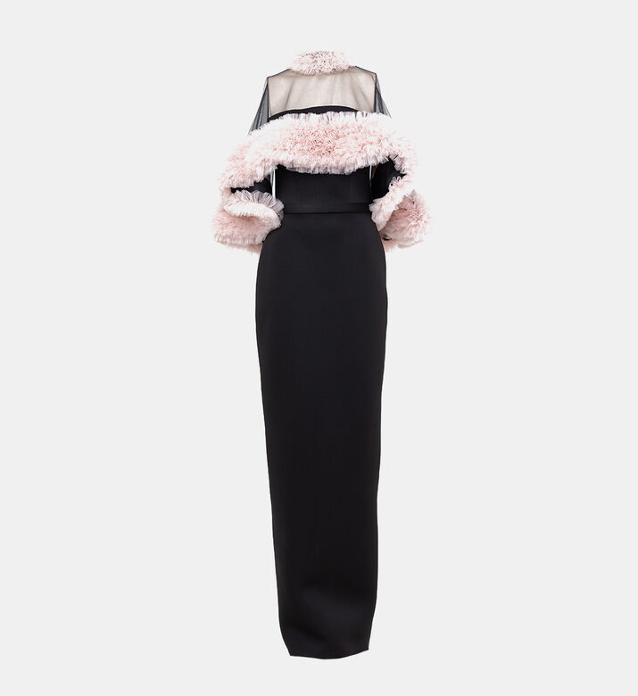 Ruffle Tulle Embellished Dress