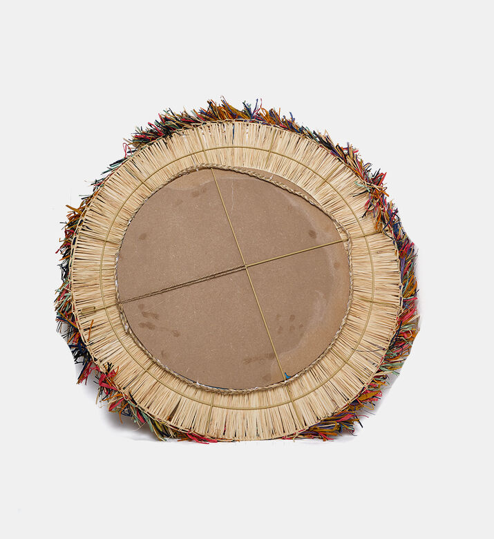 Colorful Ruffled Straw Grass Mirror