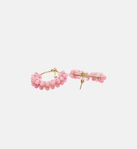 Round Shape Rose Quartz Gold-plated Earrings Round Shape Rose Quartz Gold-plated Earrings