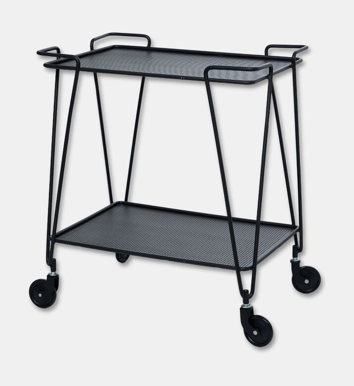 Home Deco and More Two-tier Serving Cart, Black, Packshot View