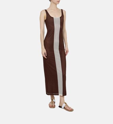 Two-tone Knit Midi Dress