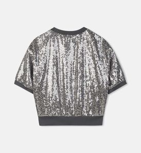 Sequined Short-sleeve Top