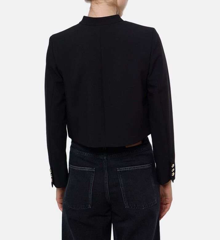 Ba and Sh Button Closure Long-sleeve Vest, Model View