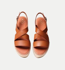 حذاء إسبادريل آمير مفتوح بكعب متوسط جلد