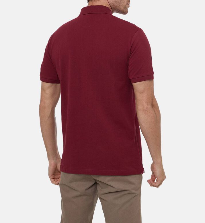 Hackett London Logo-embroidery Short-sleeve Polo Shirt, Burgundy, M, Model View