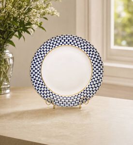 Imperial Cobalt Net European Round Dish, Model View
