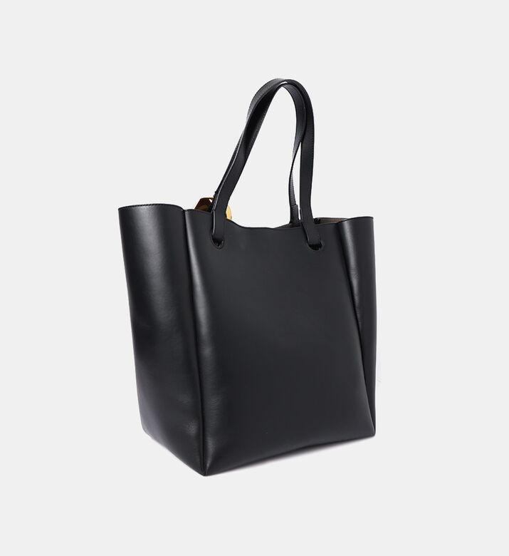 Chain-detailed Leather Tote Bag