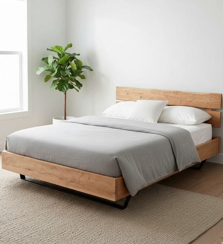 Home Deco and More Jewel Acacia Wood Bed Base, Brown, 180x200x90-cm, Packshot View