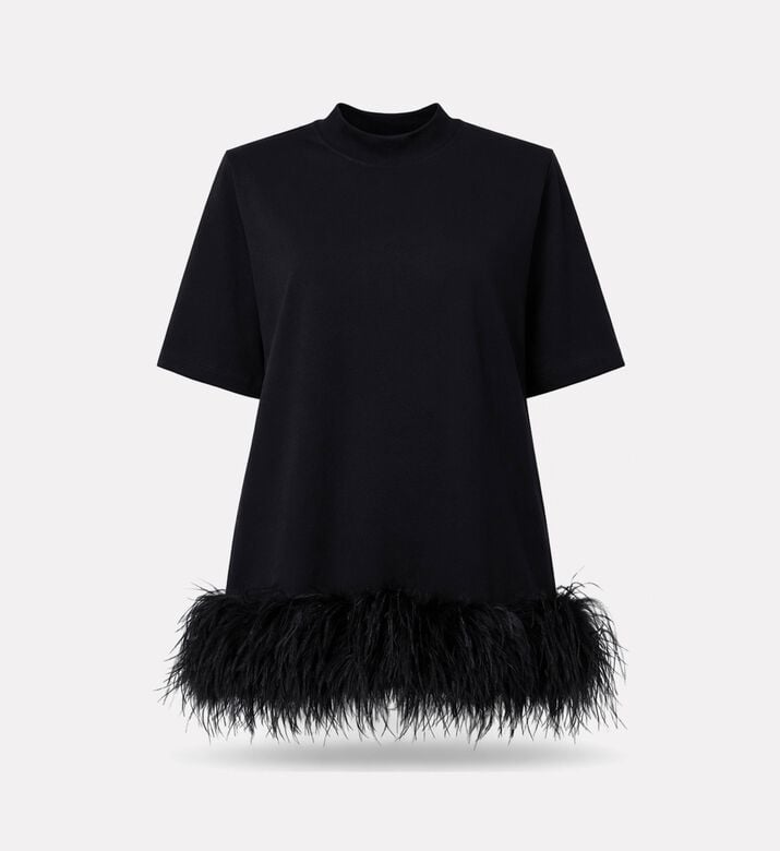 The Attico Feather Hem Short-sleeve Mini Dress, Packshot View