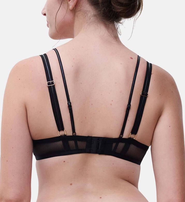 Chantelle Jewel-adorned Push-up Bra, Black, 100, D, Model View