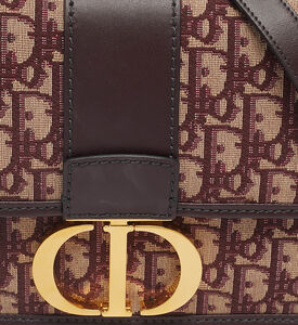 Dior Preowned Dior Burgundy Oblique 30 Montaigne Shoulder Bag, Packshot View