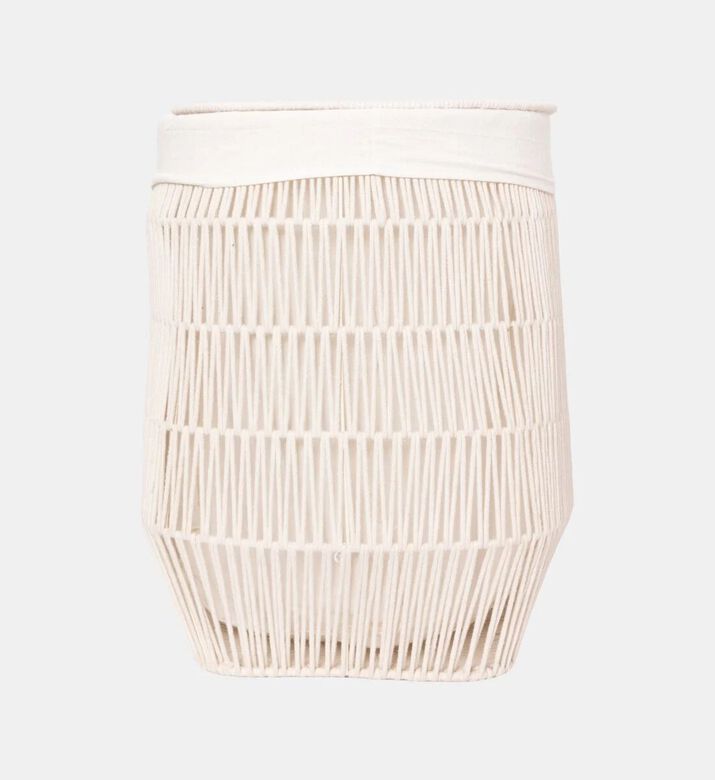 Home Deco and More Cotton Rope Lining Laundry Basket, Beige, 40-cm, Packshot View