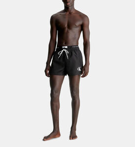 Logo Monogram Double Waistband Swim Shorts