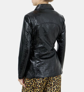 Vinyl Leather Button-up Jacket