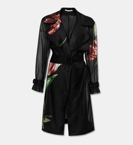 Alice + Olivia Silvia Sheer Floral Trench Coat, Packshot View