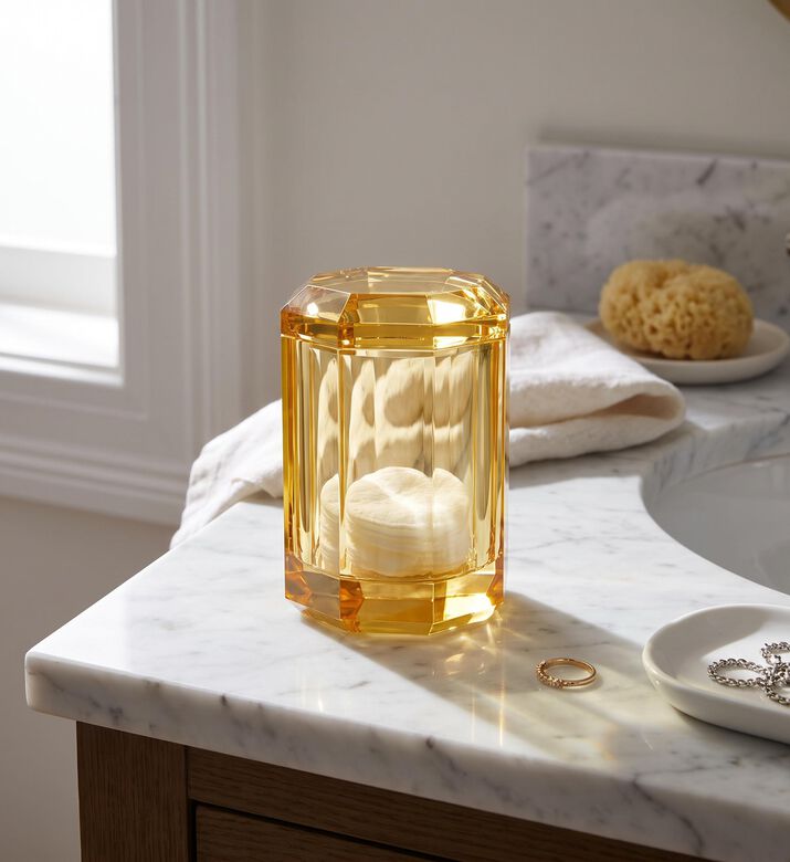 Decor Walther Kristall Multi-purpose Glass Box, Gold, Model View