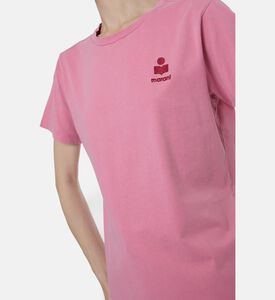 Isabel Marant Aby Tonal Logo Embroidery T-shirt, Pink, Xs, Model View