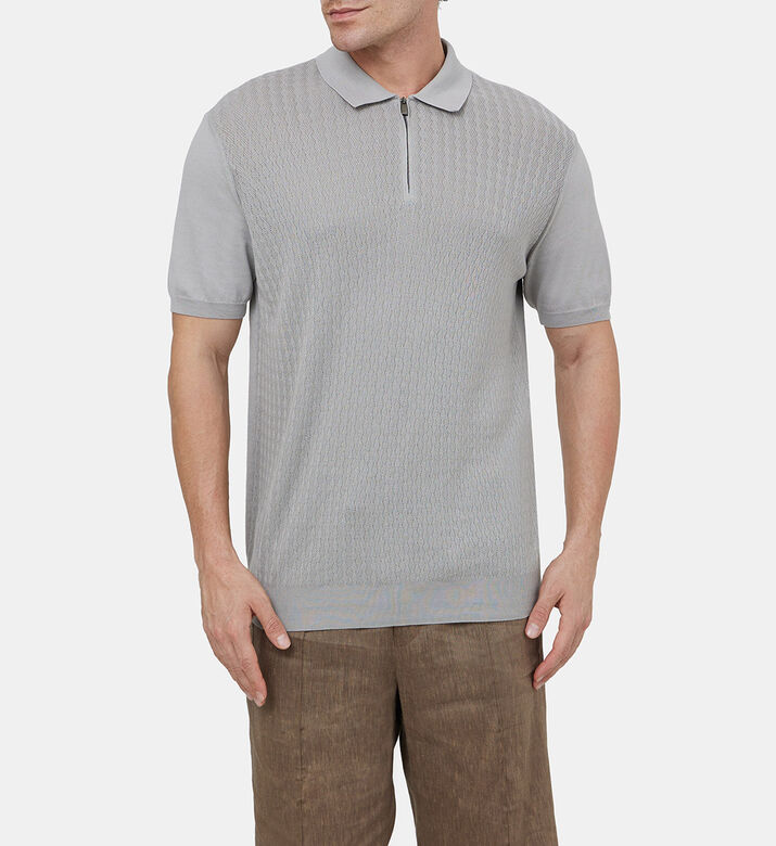 Chevron Cotton Knitted Polo